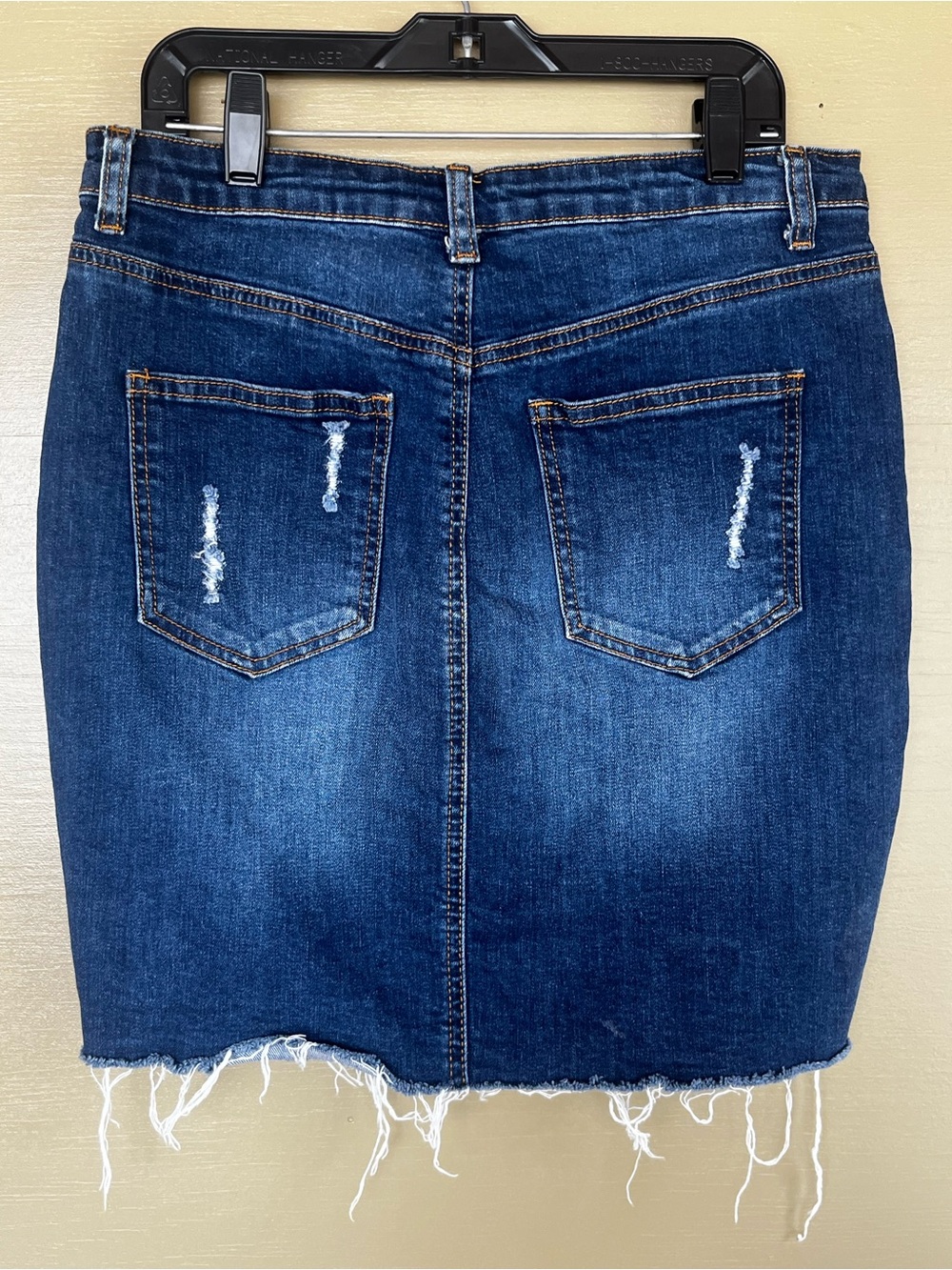 Wax Jean Raw hem Denim Mini Pencil Skirt Medium - Picture 8 of 10